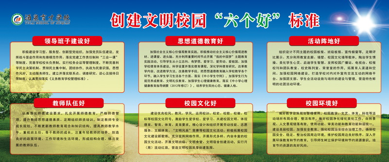 創(chuàng)建文明校園“六個(gè)好”標(biāo)準(zhǔn)